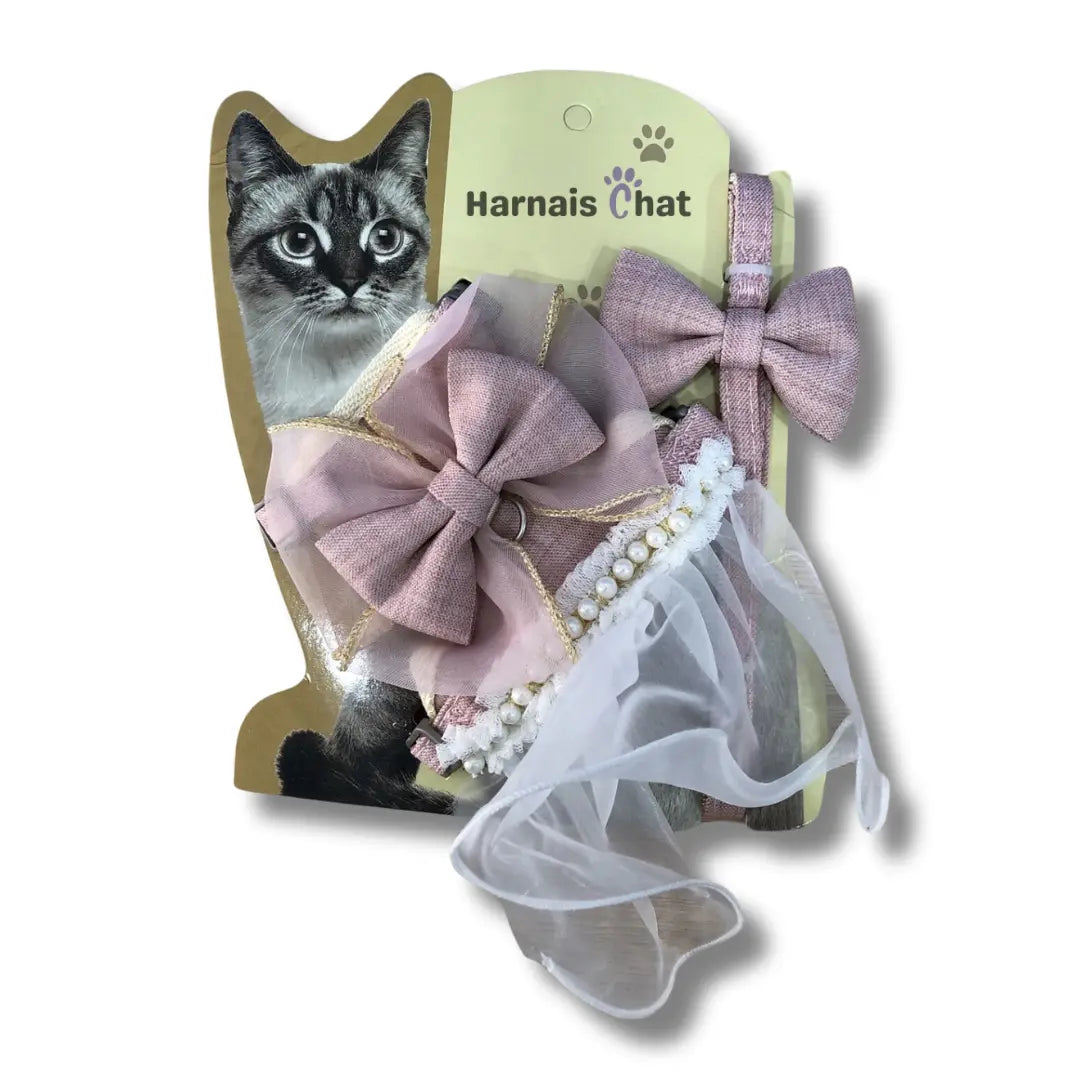 chat-harnais-princesse-en-nylon-rose