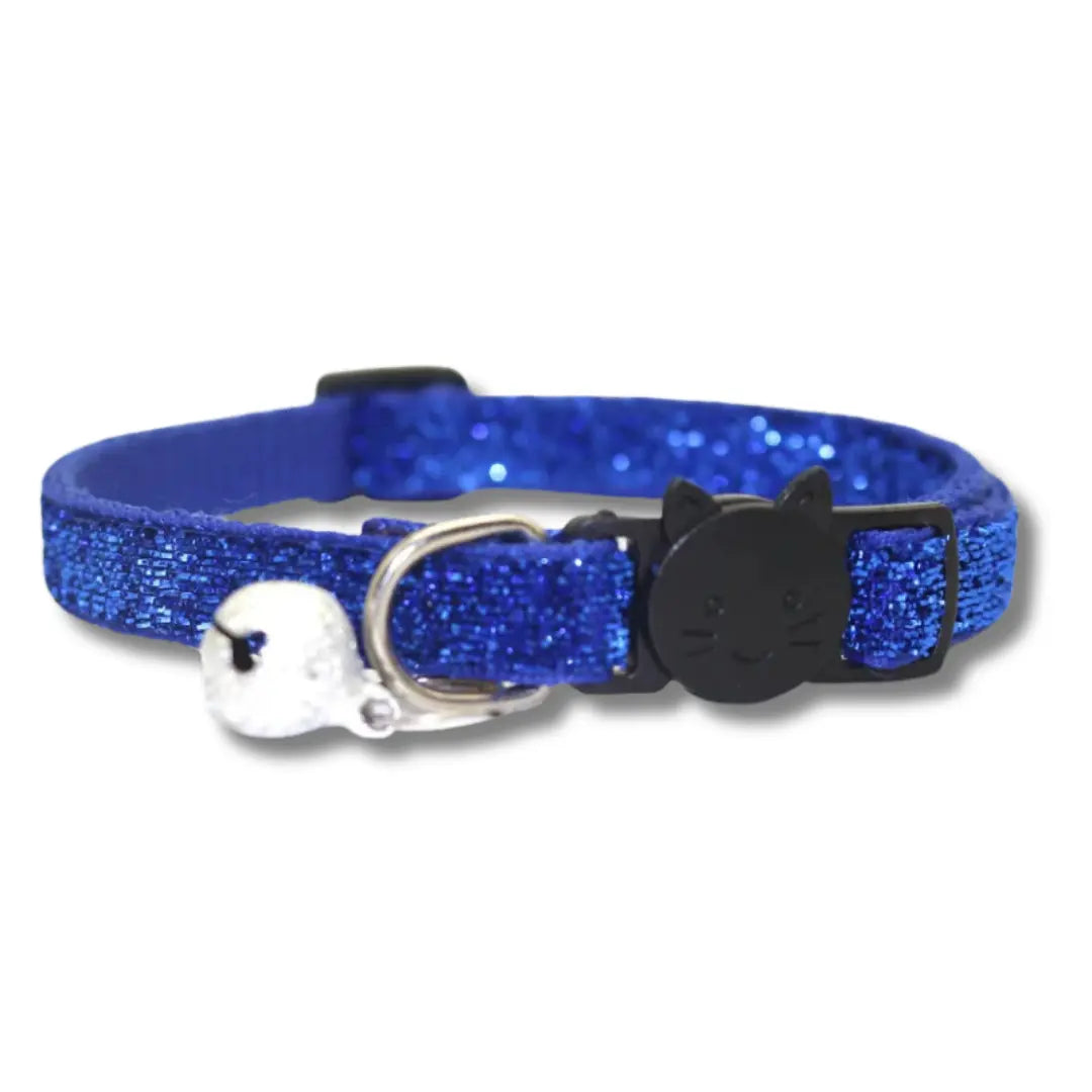 Collier Pour Chat Brillant - Bleu Harnais Chat