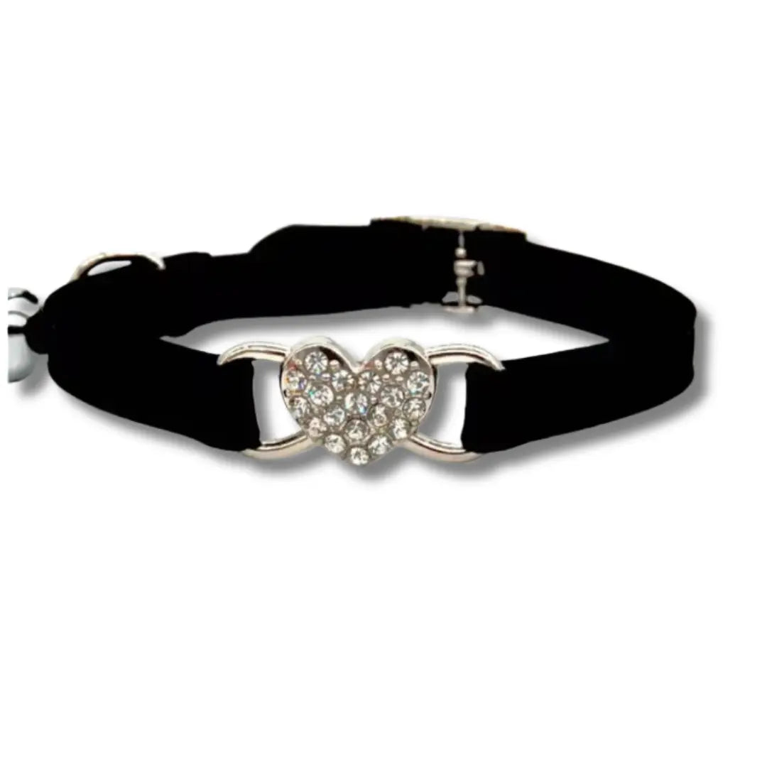 Collier Pour Chat Coeur - Noir Harnais Chat