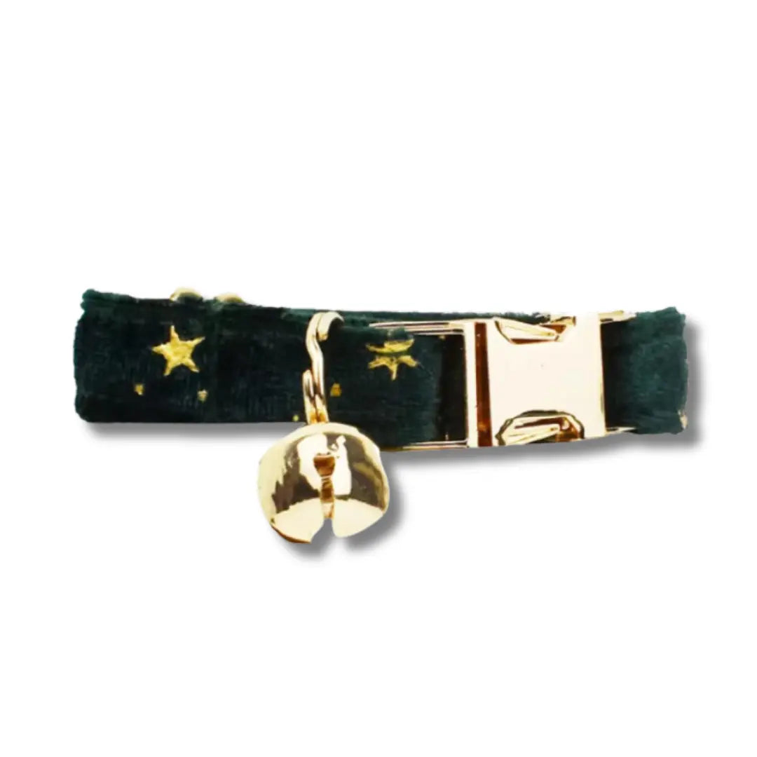 Collier Pour Chat Personnalisable - Vert & Or Harnais Chat