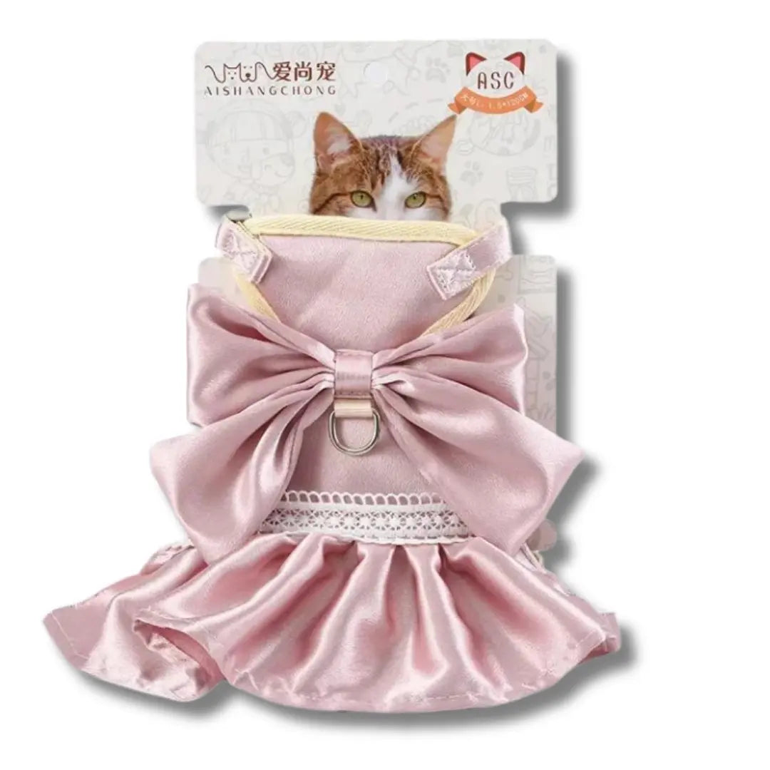 harnais-chat-robe-luxueuse-rose